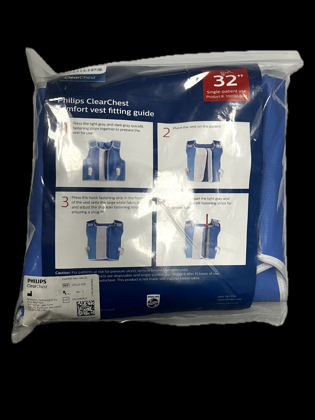 Philips Clear Chest – Comfort Vest – 38″ – 56″ – Single Patient Use