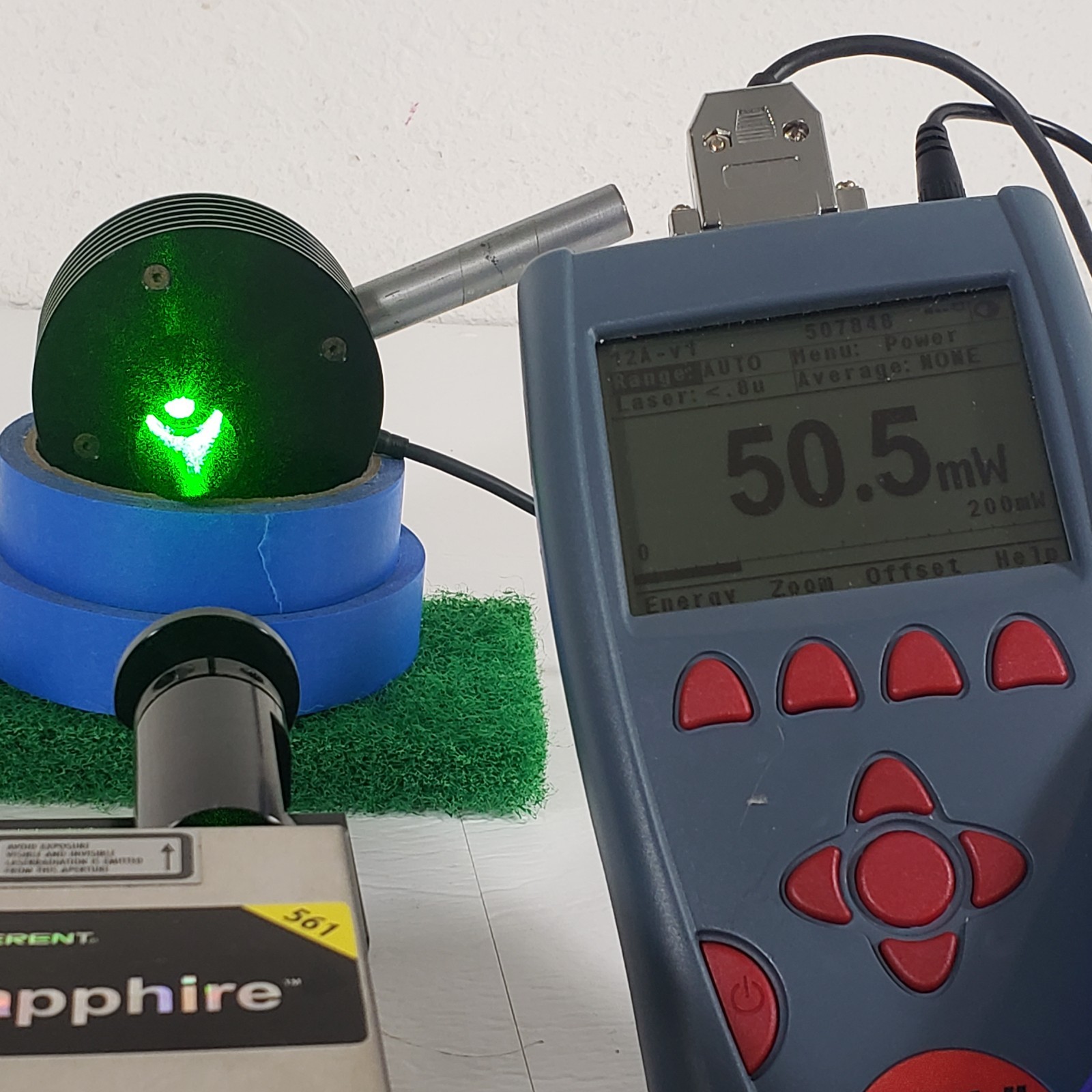 TESTED Coherent Sapphire 561-50 561nm 50mW CW OPSL Laser w/ Controller & PSU