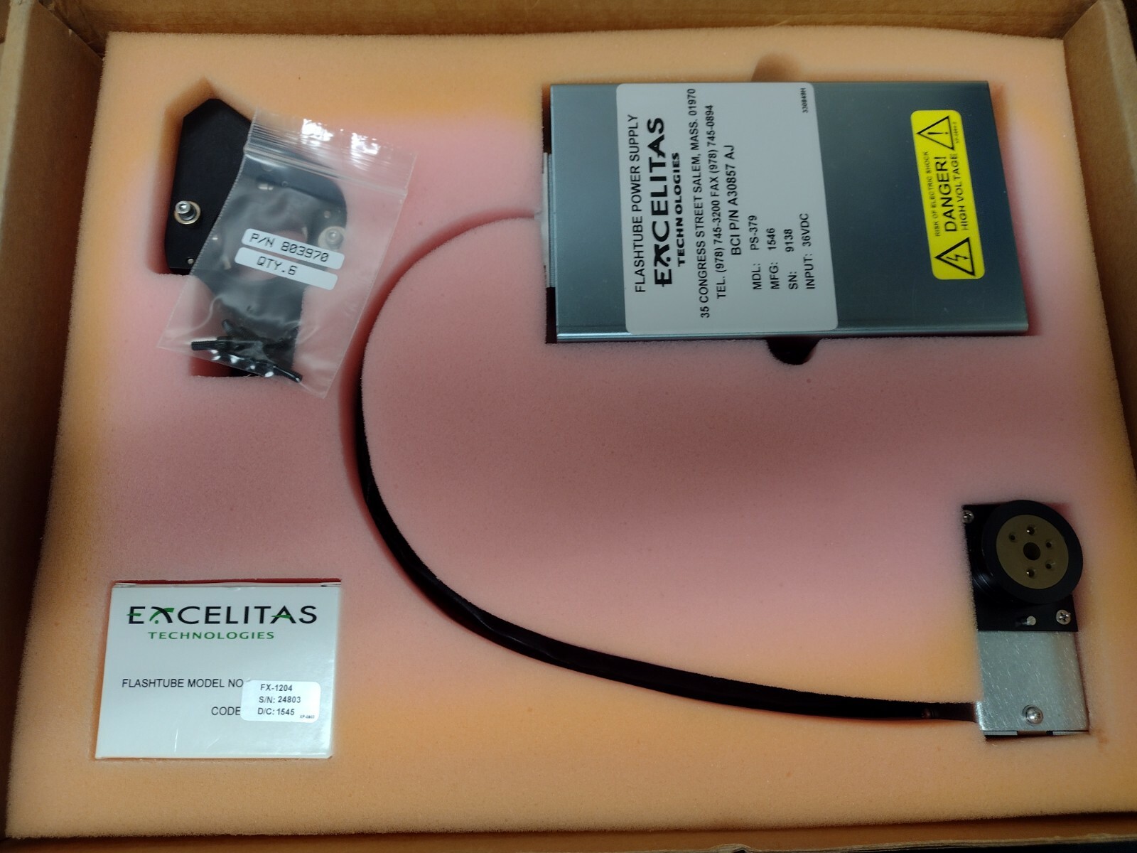 Excelitas Flash Tube Power Supply PS-379 A30857 FX-1204 LITE PAC LP-0014 #h14