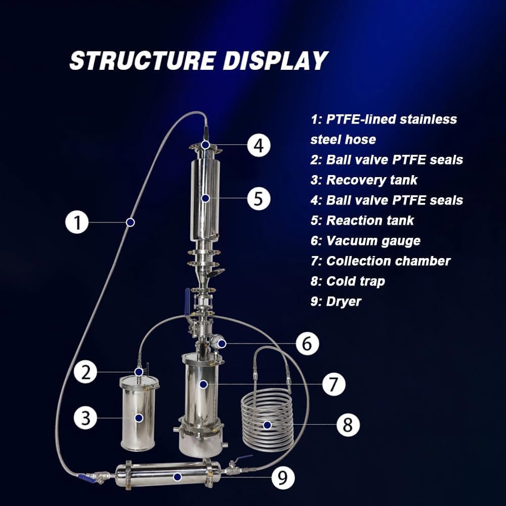 1LB 450G Closed Loop Extractor Hemispheric Dewaxing Oil Extraction Solutions USA