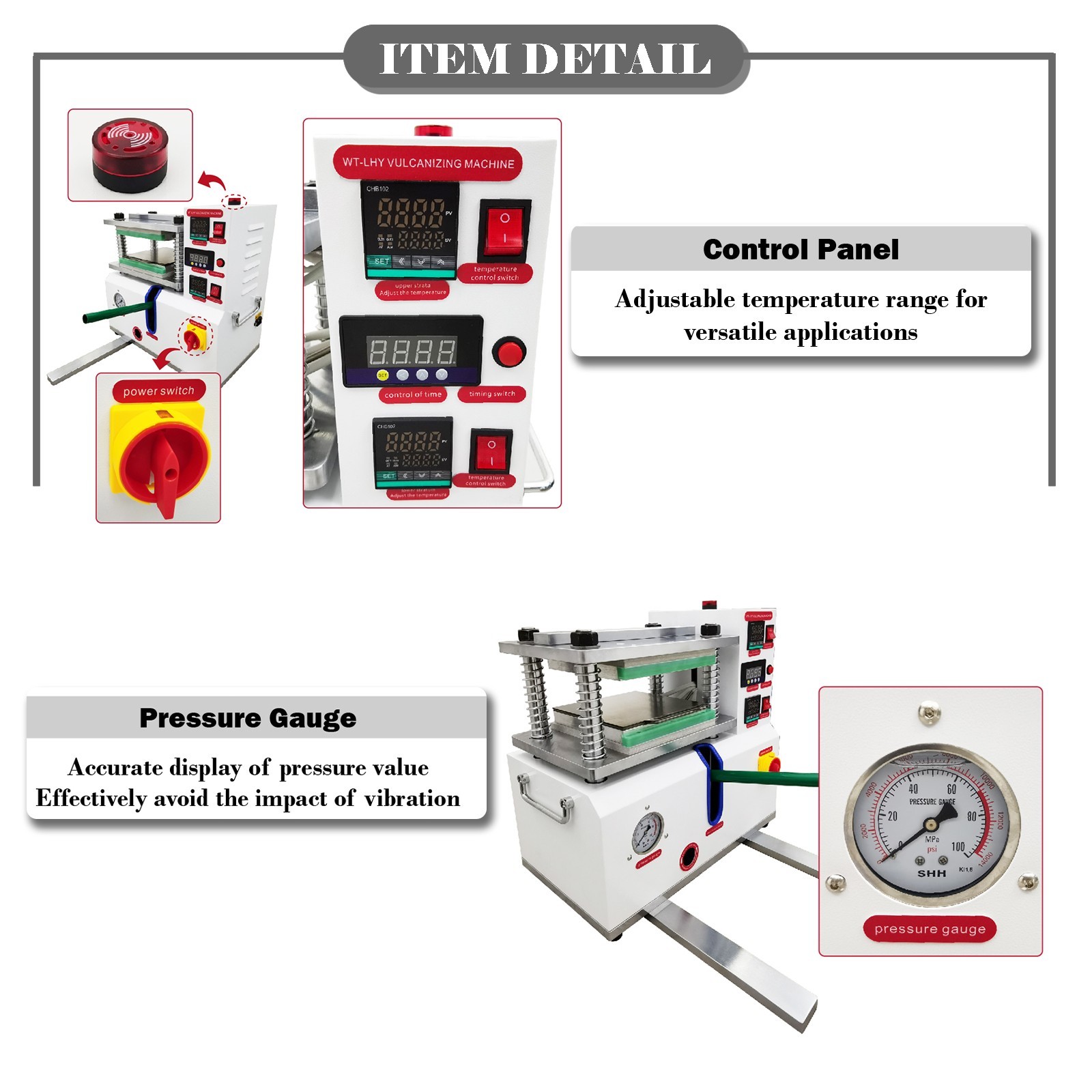 110V Flat Plate Vulcanizing Machine Small Laboratory Vulcanizer 1PH 1500W