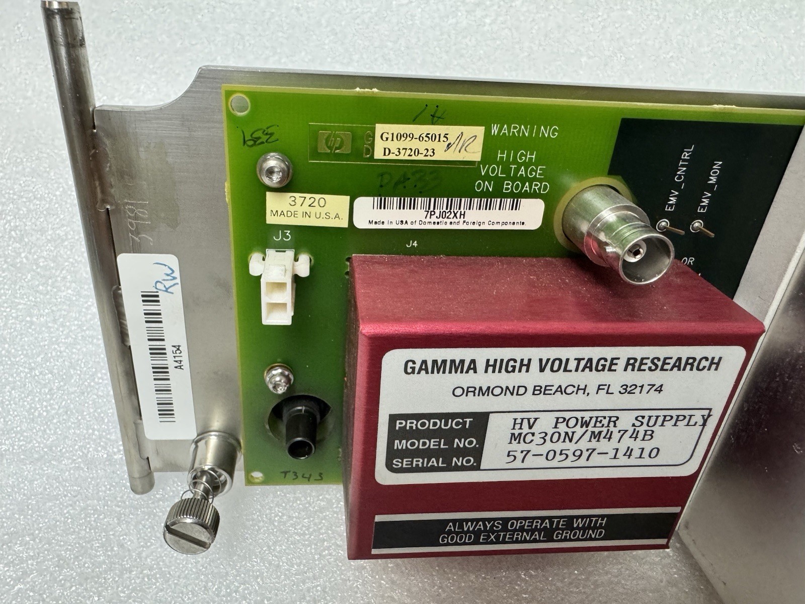 HP Agilent 5973 MSD Analyzer 05971-80103 with G1099-65015 Sideboard PCA