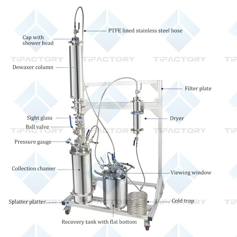 1LB/2LB Stainless Steel Vaccum Chamber for Extracting Materials from Plant Leave