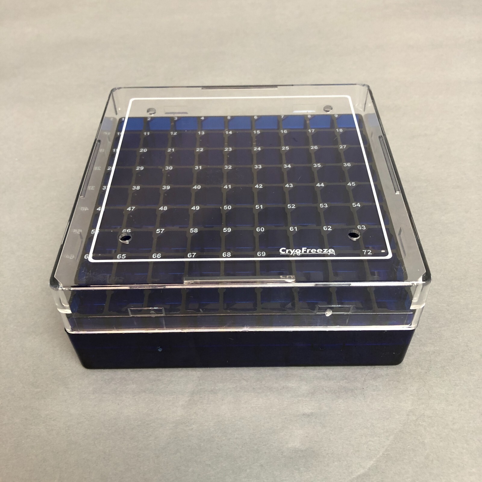 RPI Freezer Storage Boxes CryoFreeze Vented Blue 81 Tube Capacity Set of 8