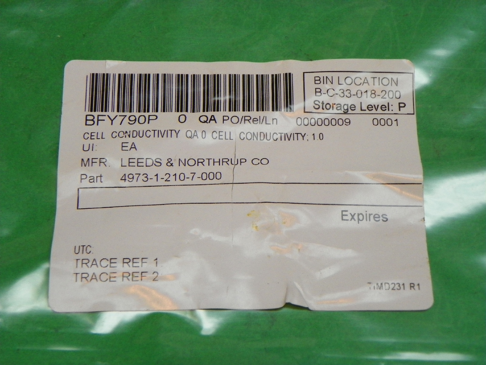 New Honeywell Leeds & Northrup Conductivity Cell + T.C. 4973-1-210-7-000 C3