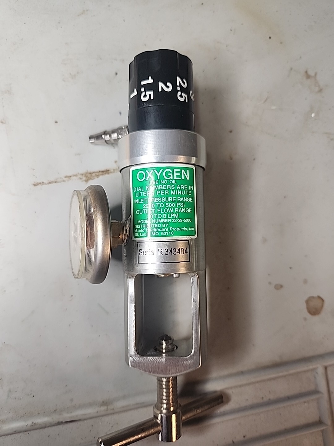 Allied Healthcare 32-29-5000 Oxygen Regulator Medical O2 50 PSI