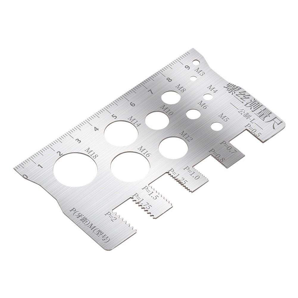304 Stainless Steel Thread Pitch And Diameter Gauge Etched Scale For M3