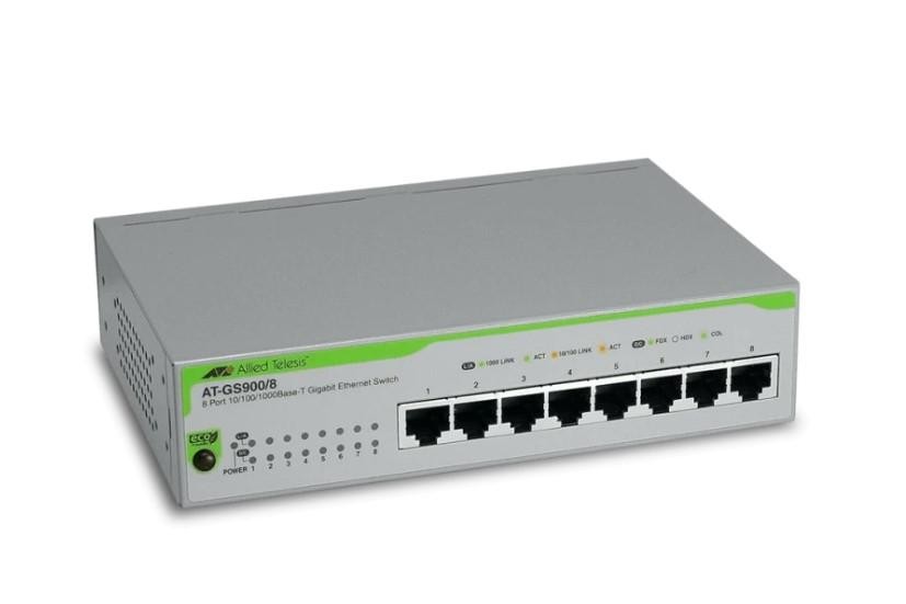 Allied Telesis AT-GS900/8 Ethernet Gigabit Desktop Switch, Auto-Con (3374556)