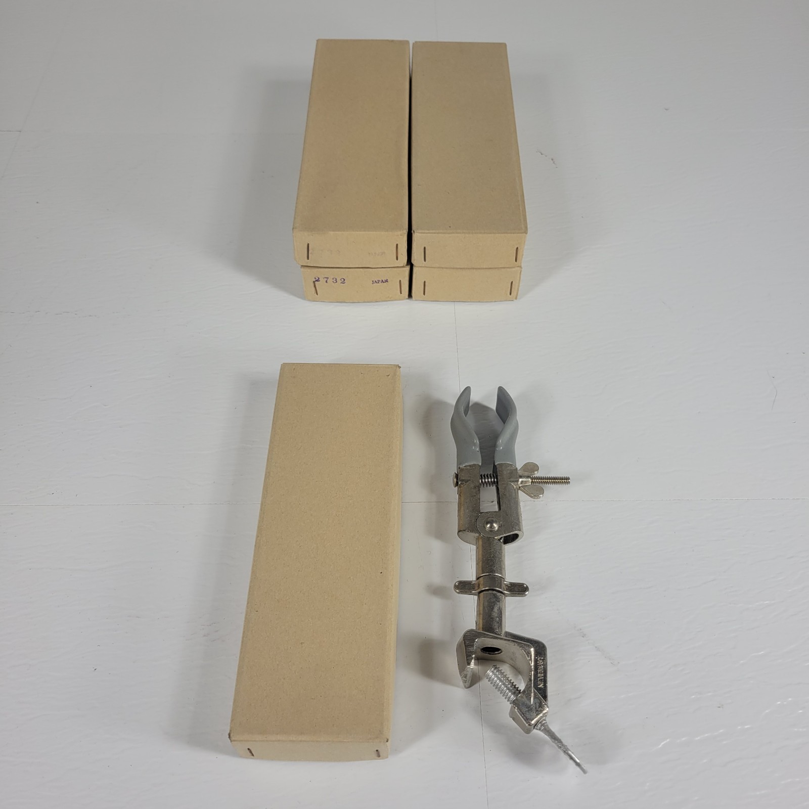 Lot of 5 2-Prong Lab Clamps Single Adjustment Adjustable Extension Utility Clamp