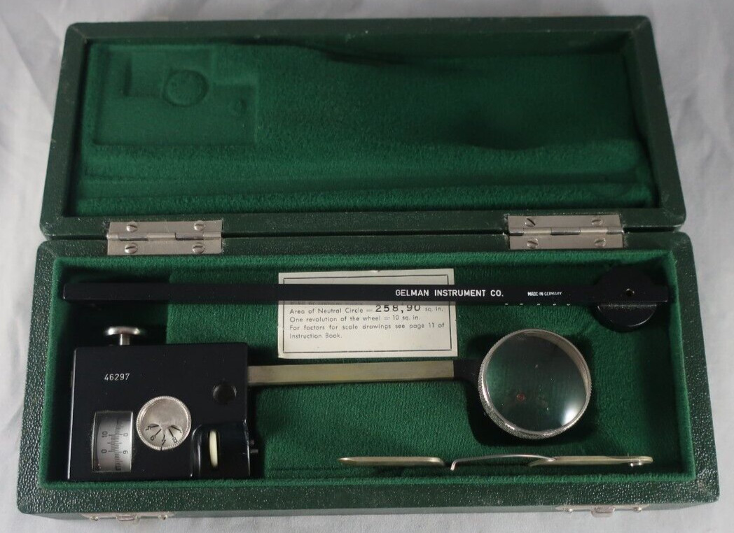 Gelman Instrument Co Vintage Polar Planimeter in Case | Made in Germany