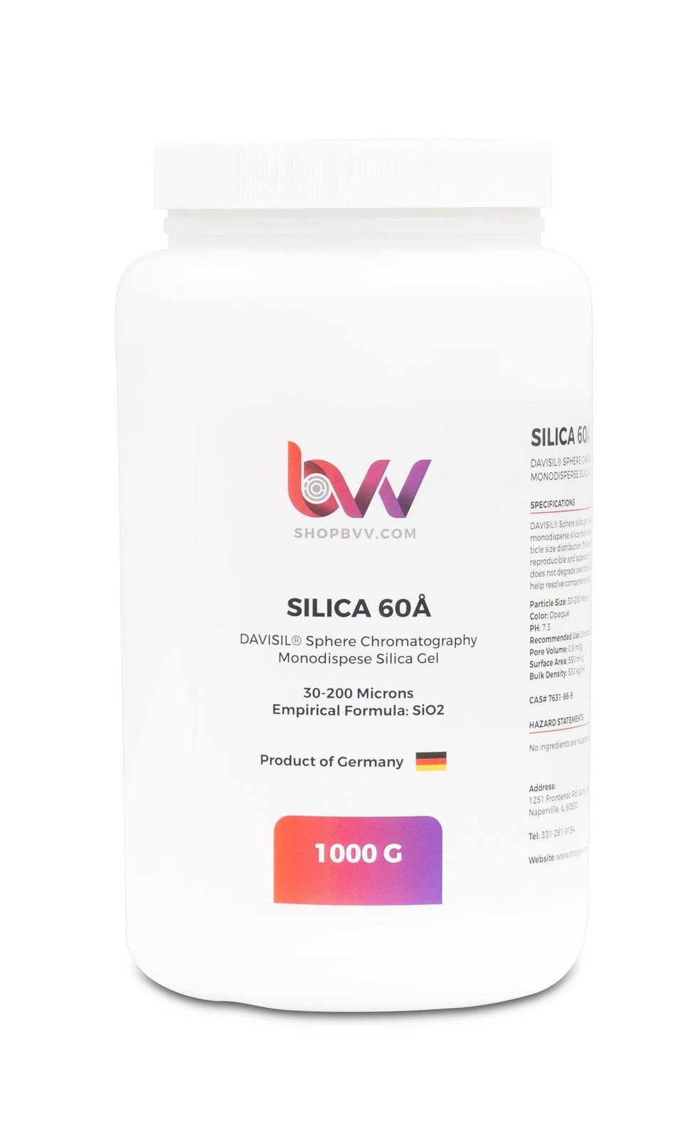 BVV Chromatography Silica Gel 60A 30-200 microns (Made in Germany)