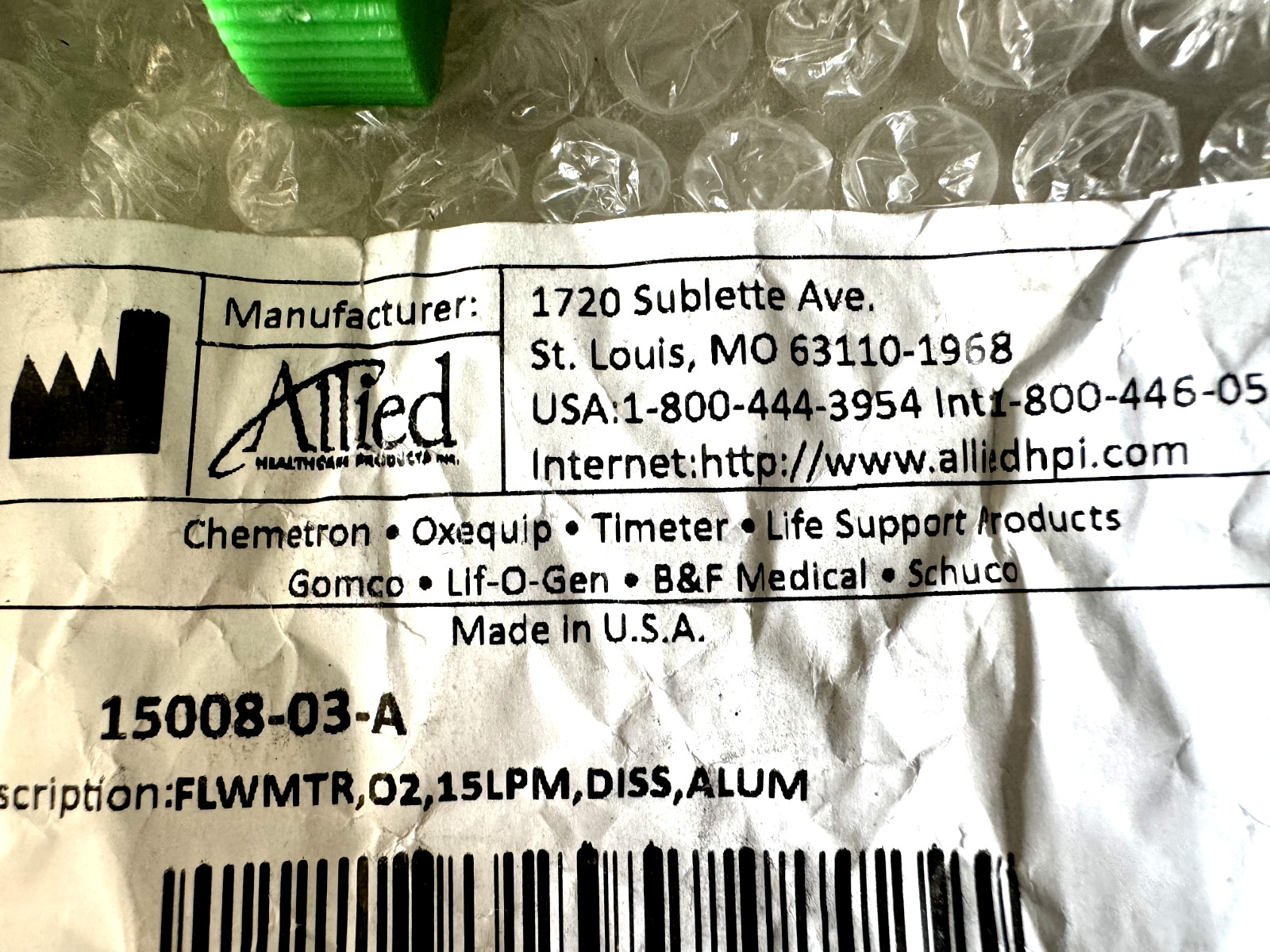 Allied 15008-03-A 1500803A Flowmeter