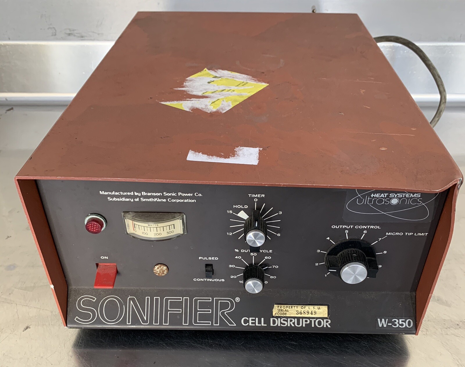 BRANSON Heat Systems Ultrasonic SONIFIER Cell Disruptor Model W-350