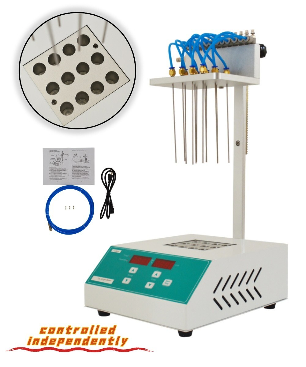 12Holes Visual Nitrogen Blower Termovap Nitrogen Sample Concentrator Dry-type