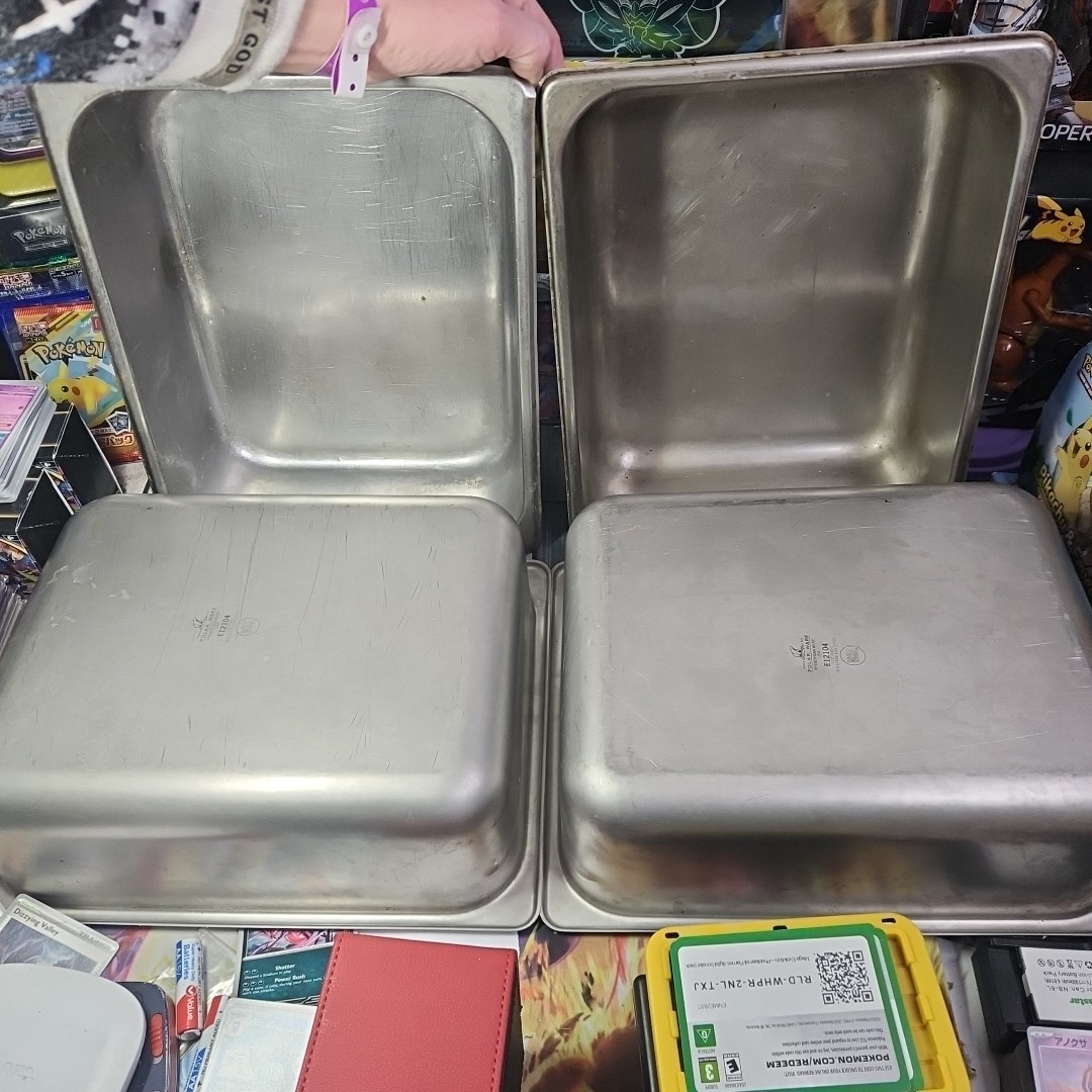 3 Polar Ware & 1 Winco SPH4, 4 in Deep 18-8 Stainless Steel Container E12104 7QT