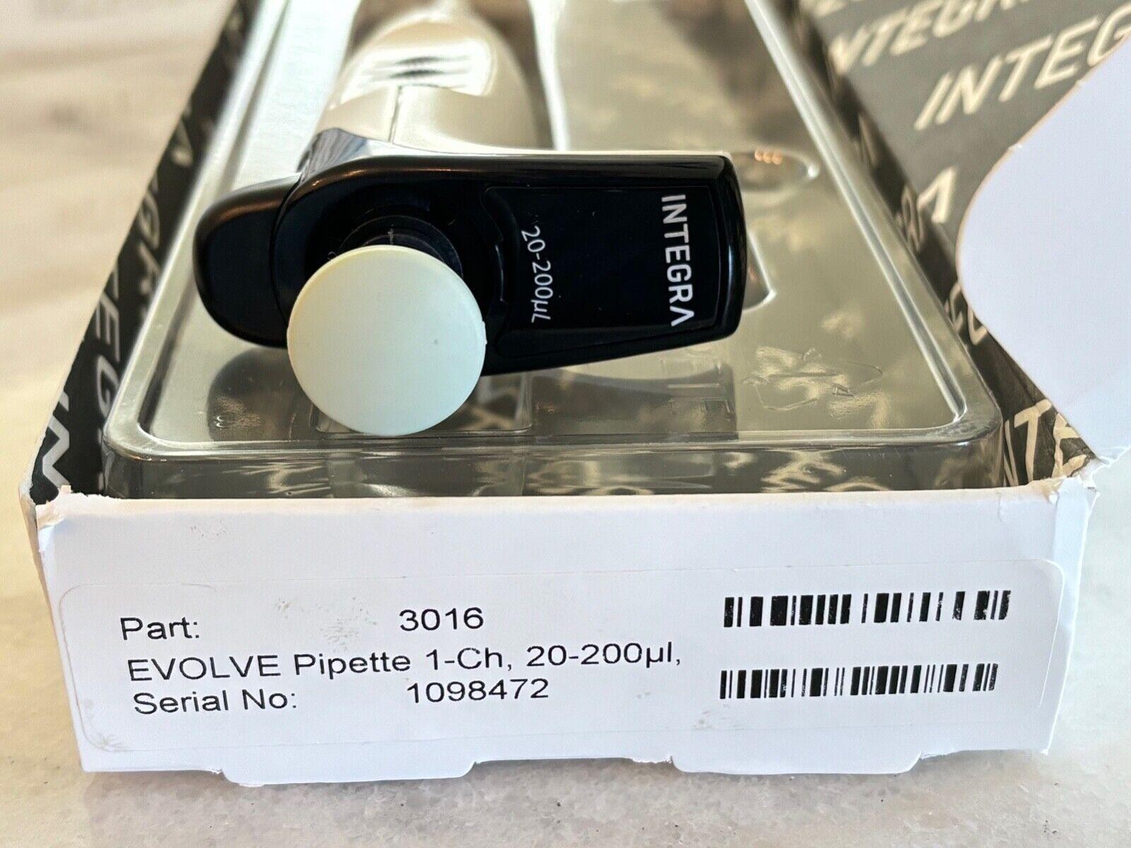 New INTEGRA Biosciences EVOLVE Manual Pipette #3016, 1-Channel, 20-200uL