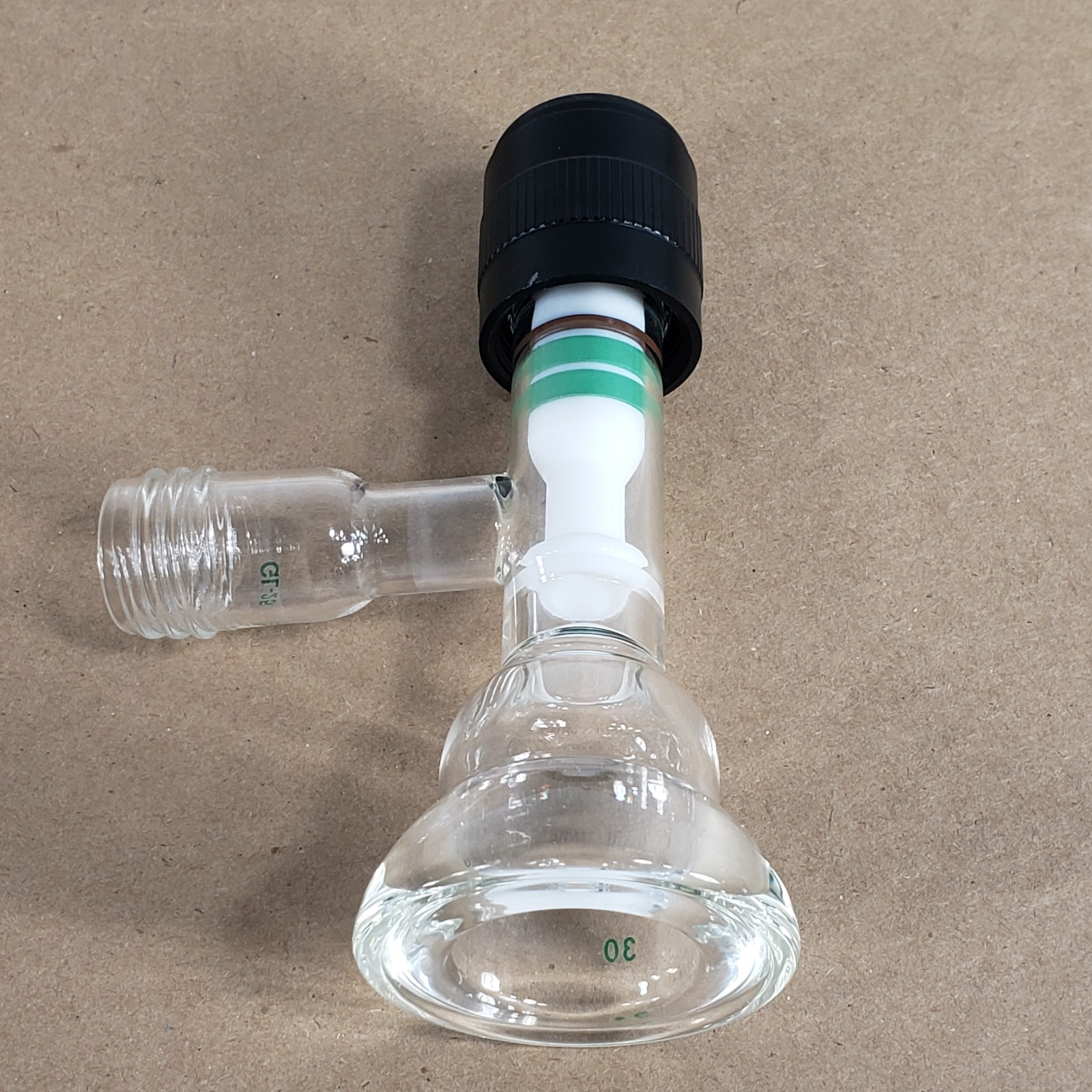 Chemglass AF-0306-03 #30 O-Ring Joint Glass Thermocouple Gauge Adapter GL-25
