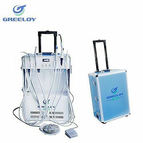 Greeloy Portable Mobile Dental Treatment Unit with Scaler Curing Light 4 Hole US