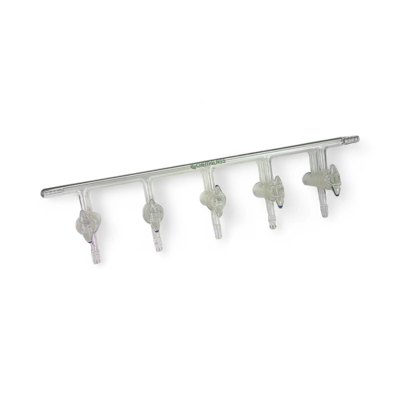 Chemglass 5 Port Vacuum/Inert Manifold 450mm Overall Width CG-4440-03