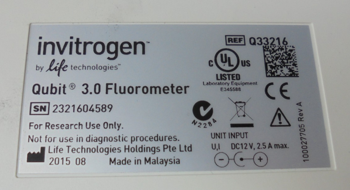 Invitrogen Q33216 Qubit 3.0 Fluorometer Untested For Parts