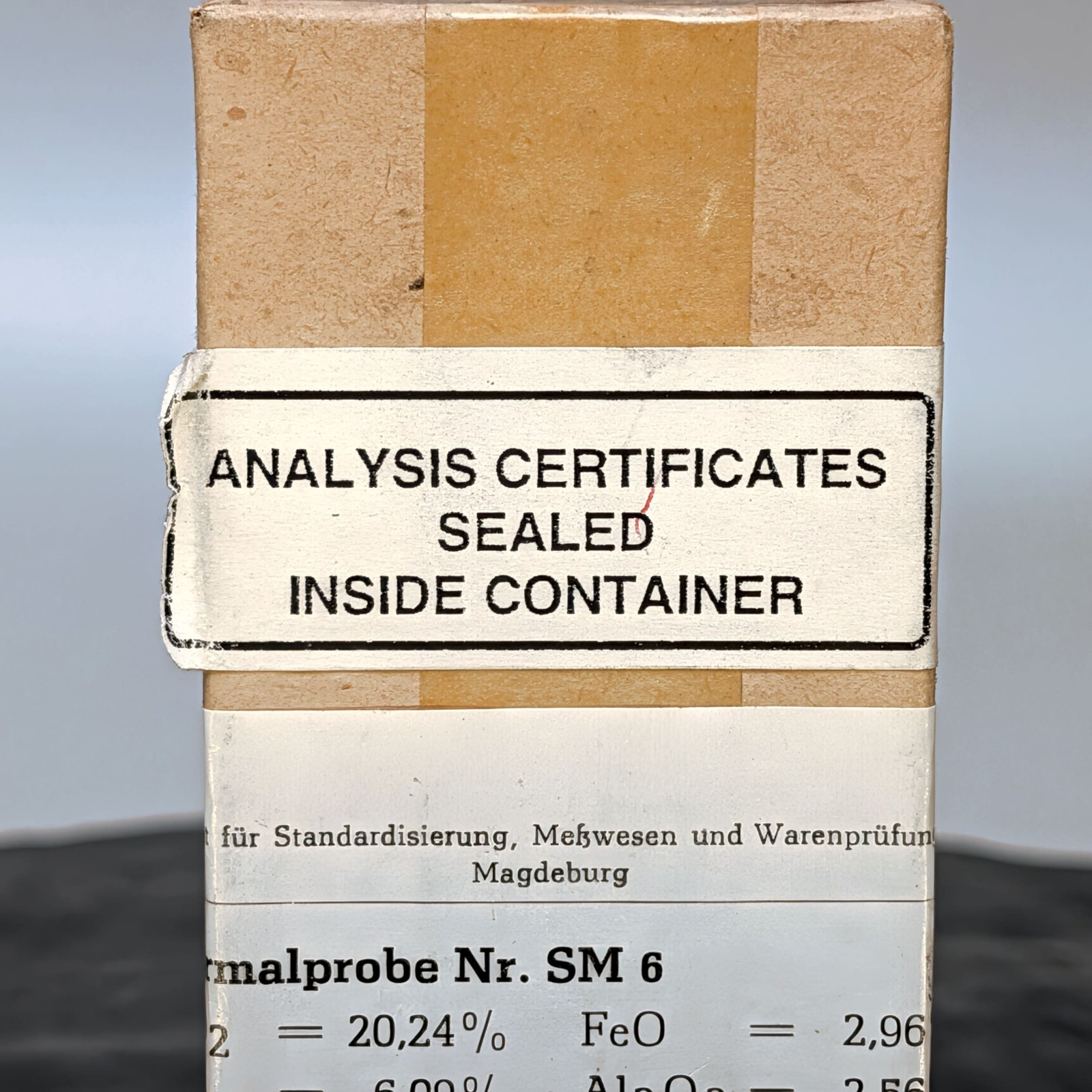 ASMW Magdeburg DDR East Germany Normalprobe SM 6 Slag Reference Material