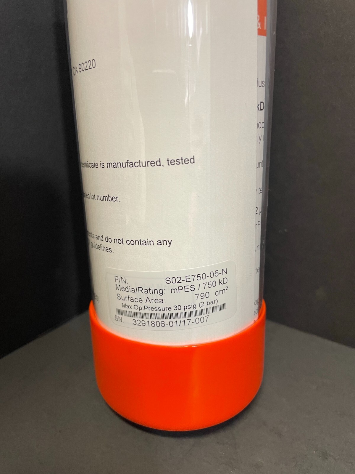 Repligen MiniKros Hollow Fiber Filter Sterile 20 cm 750 kD 1600 cm2