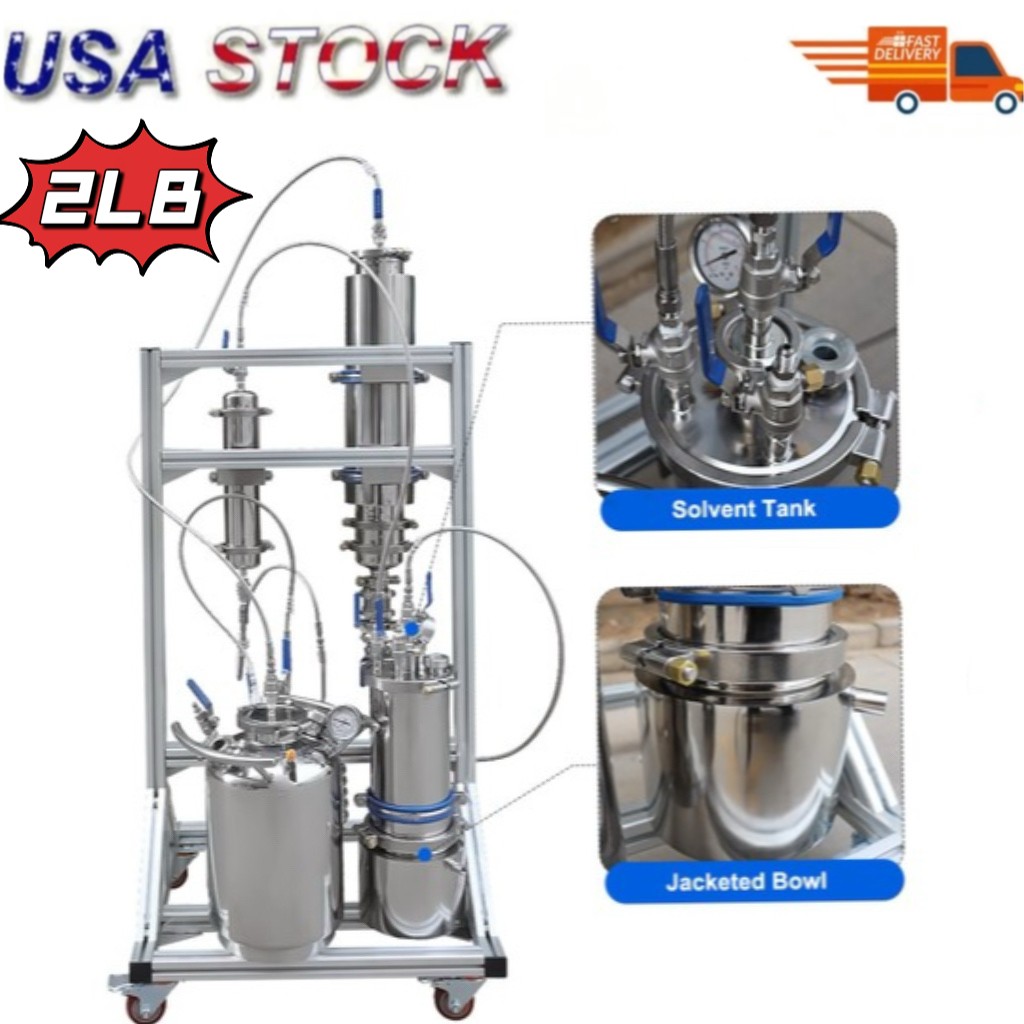 2LB Closed Loop Extractor 4″×24″ 304 Stainless Steel Chamber Removable Bracket