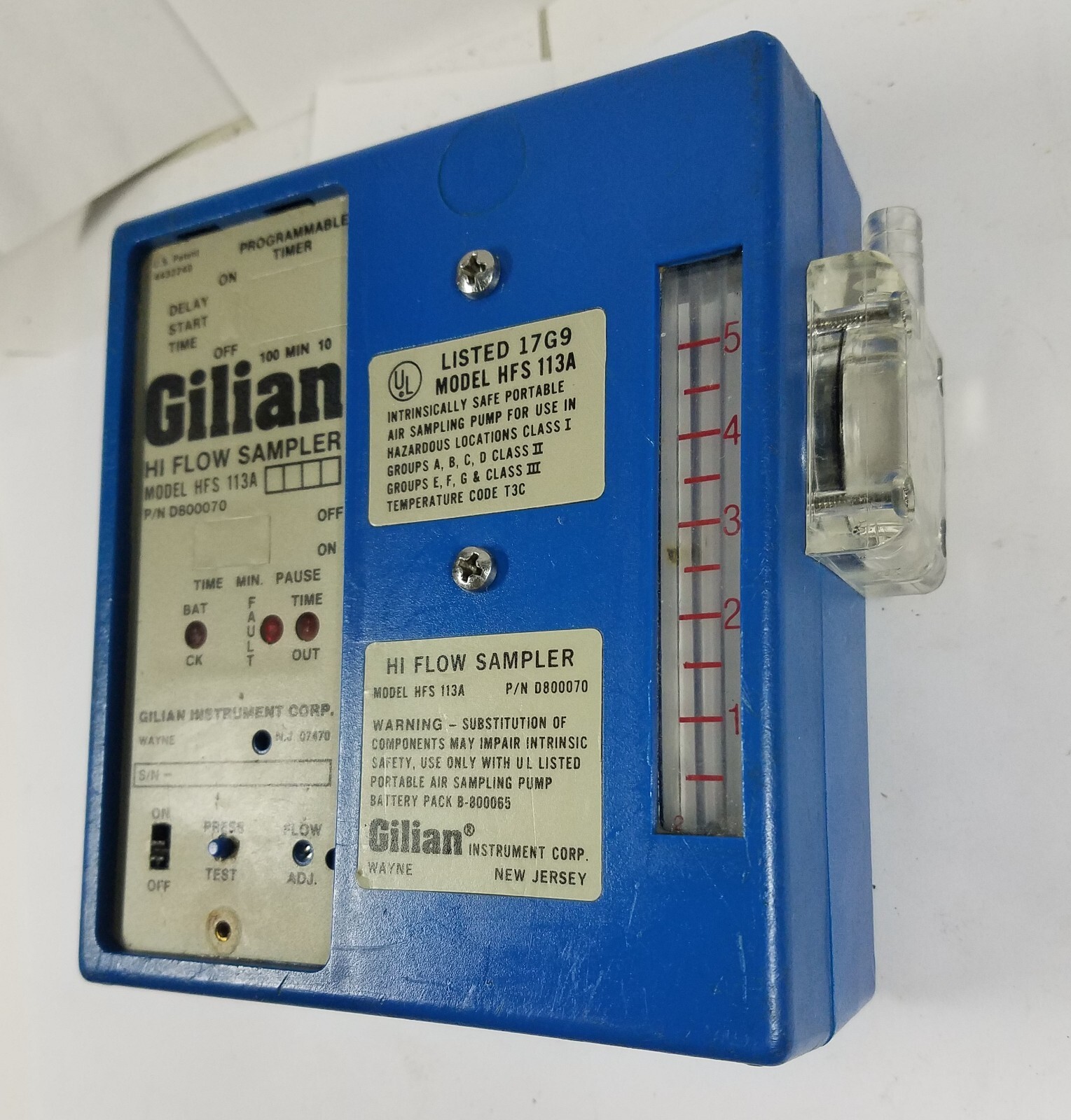Gilian HFS-113A Hi Flow Air Sampler Pump PN:D800070 #2
