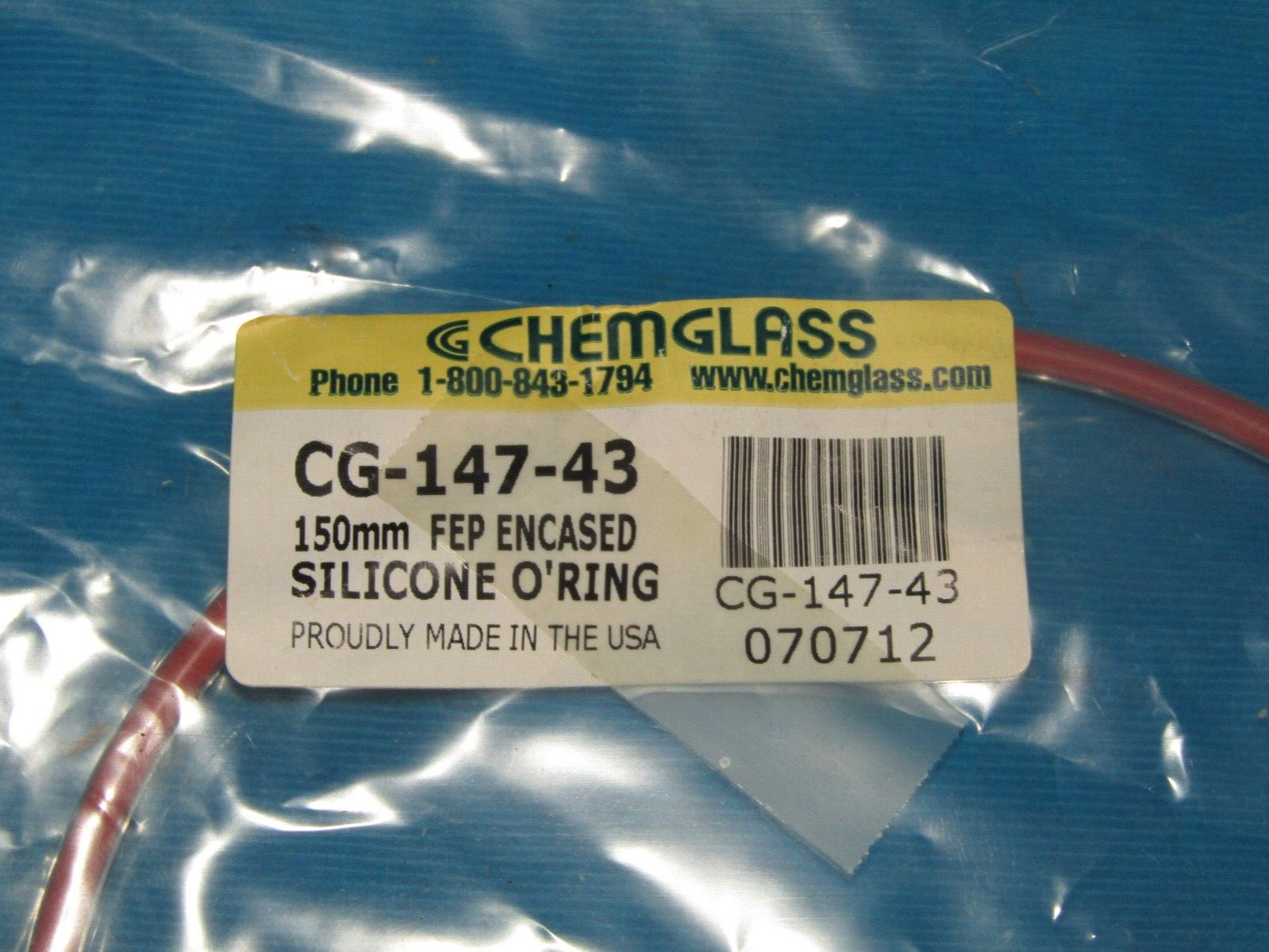 Chemglass 150mm FEP Encased Silicone O Ring CG-147-43