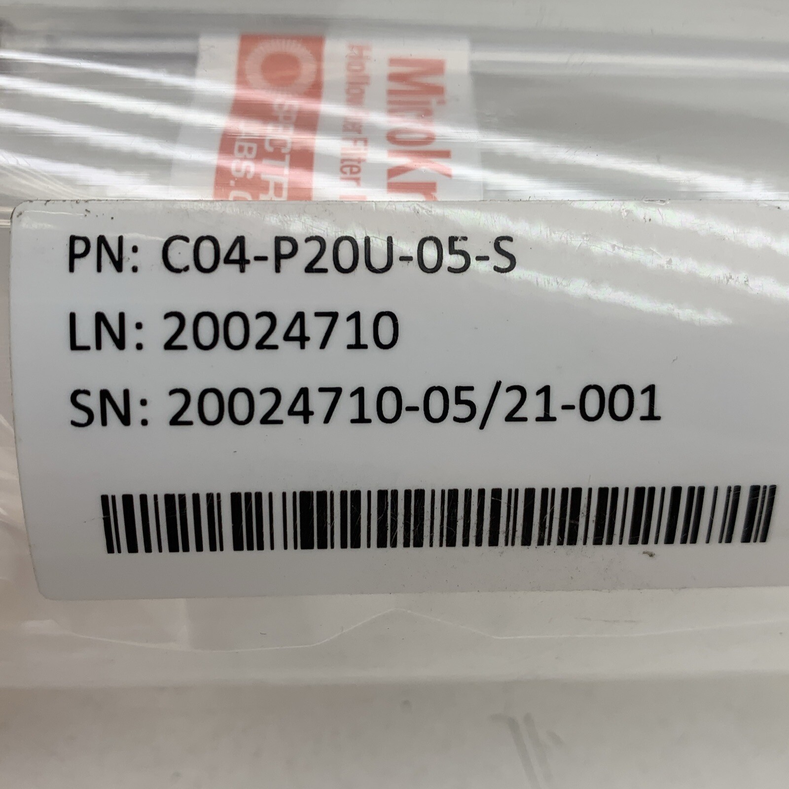 Repligen C04-P20U-05-S Midikros Hollow Fiber Filter Module 41.5cm 0.2um PES