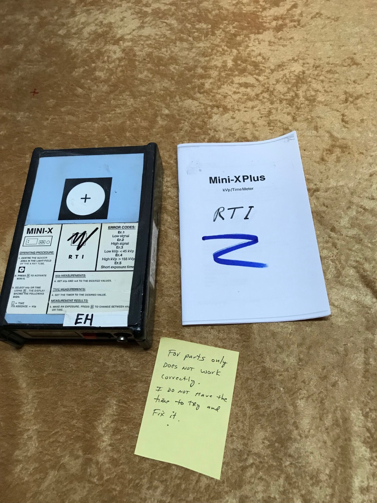 Read RTI Mini PMX KVp Time xray meter fluke victoreen RMI Radcal raysafe unfors
