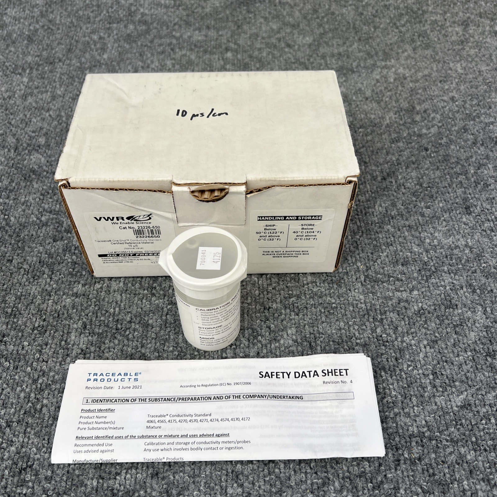 VWR Traceable Conductivity Calibration Standards CRM 23226-650 6 Pack 100mL