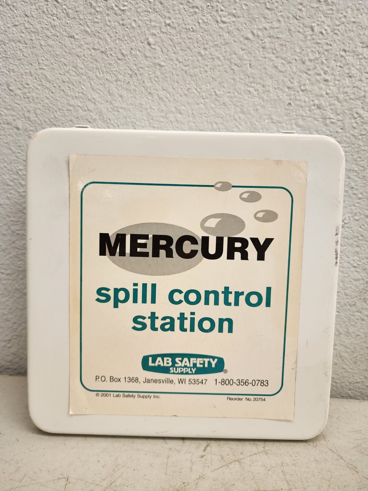 Mercury Spill Kit – Lab Hazmat Mitigation – Complete Desk/Wall Kit – OPEN