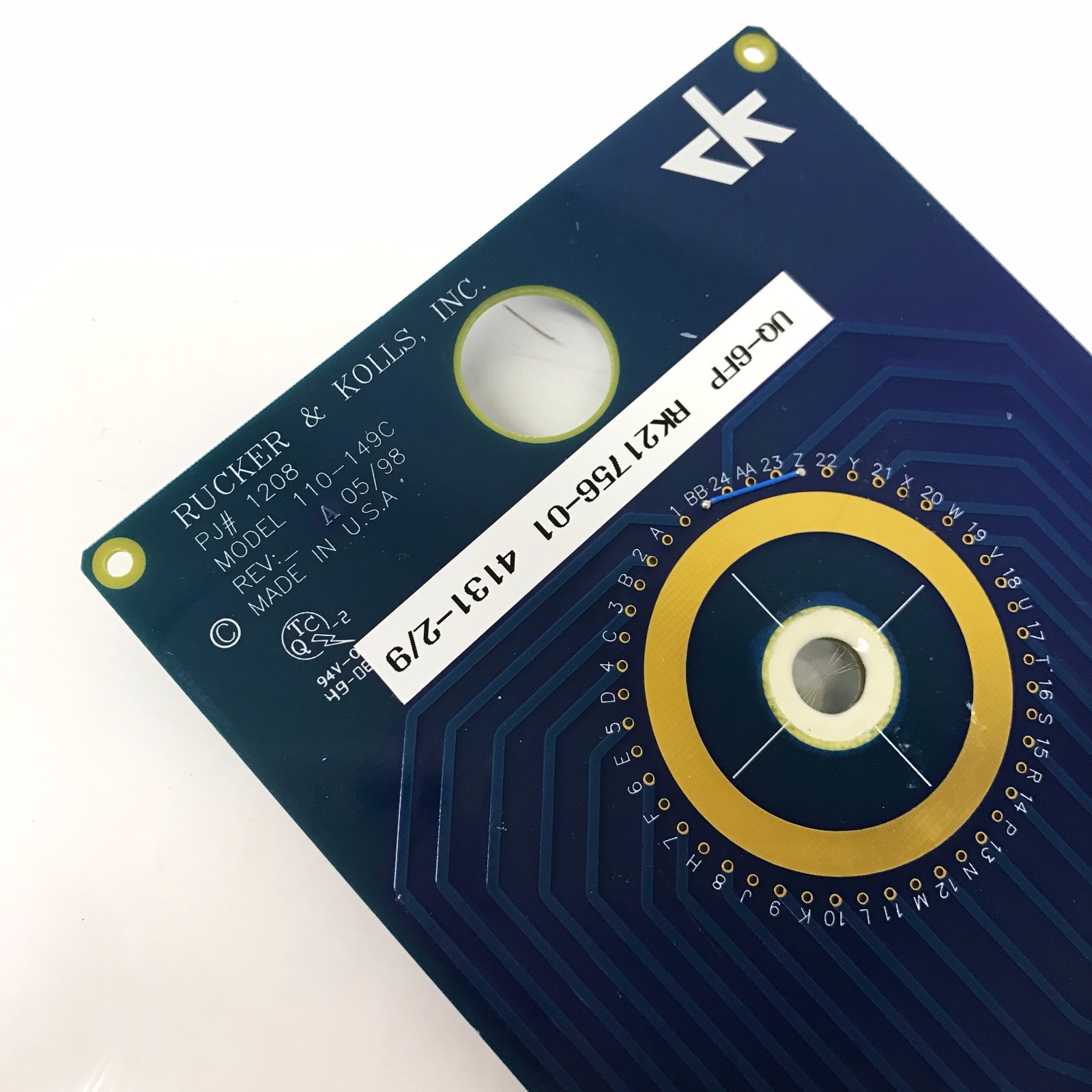 Rucker & Kolls 1208 110-149C Rev. A UQ-6FP RK21756-01 4131-2/9 Card