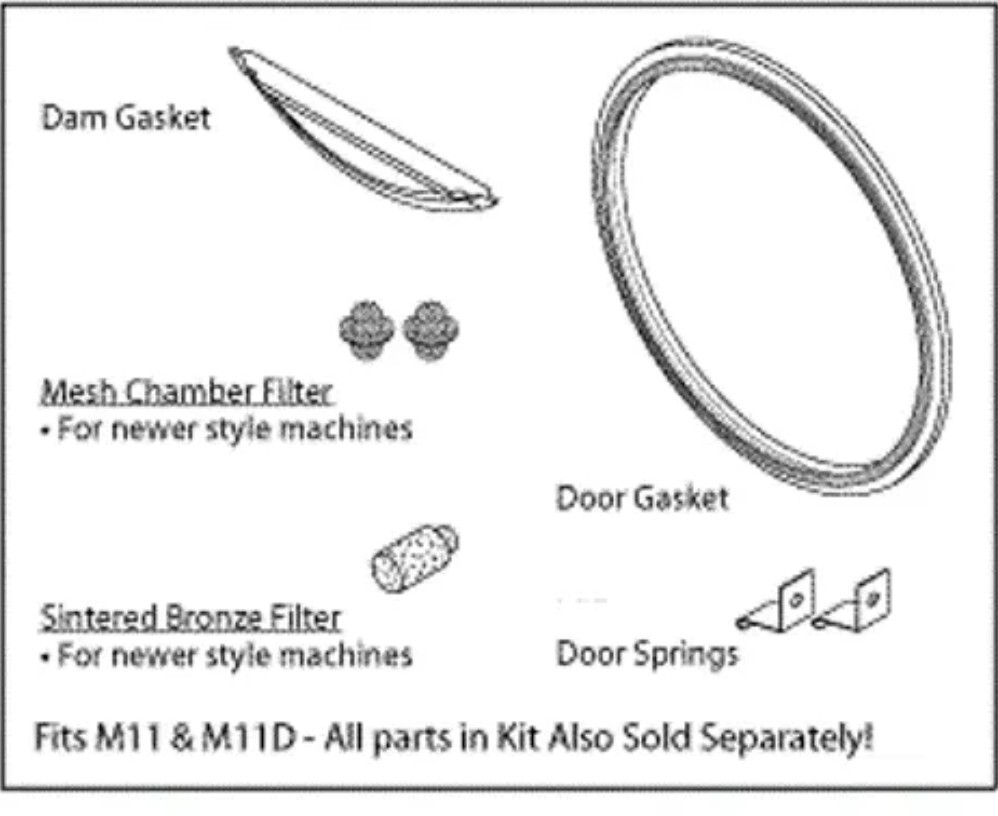 Midmark M11 M11D PM Kit RPI Part #MIK080 Gasket #MIG028 Dam#MIG036 Filter#MIF038
