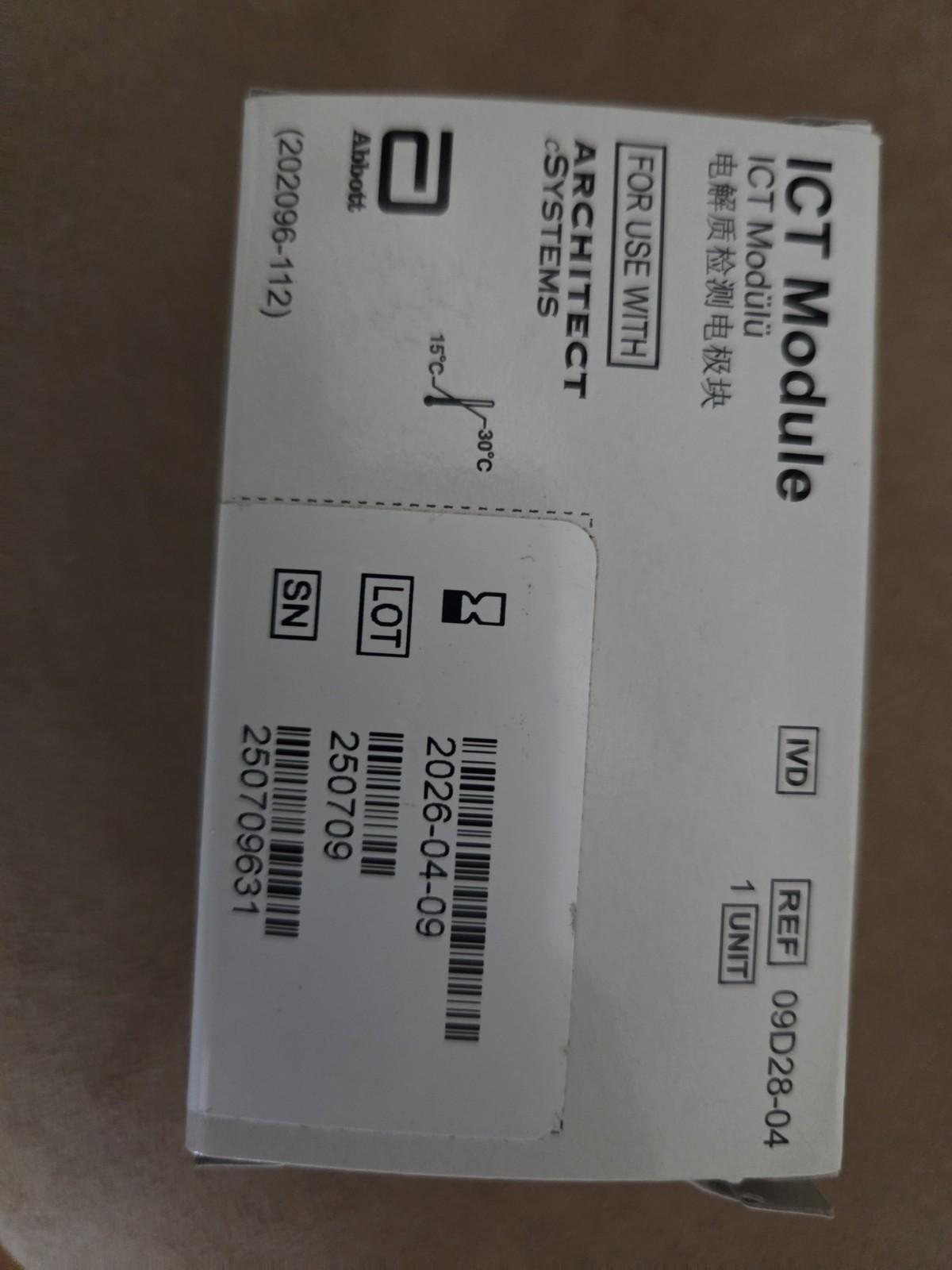 NEW! Abbott Architect Series ICT Module (Na, K, Cl) PN# 09D28-04 see description