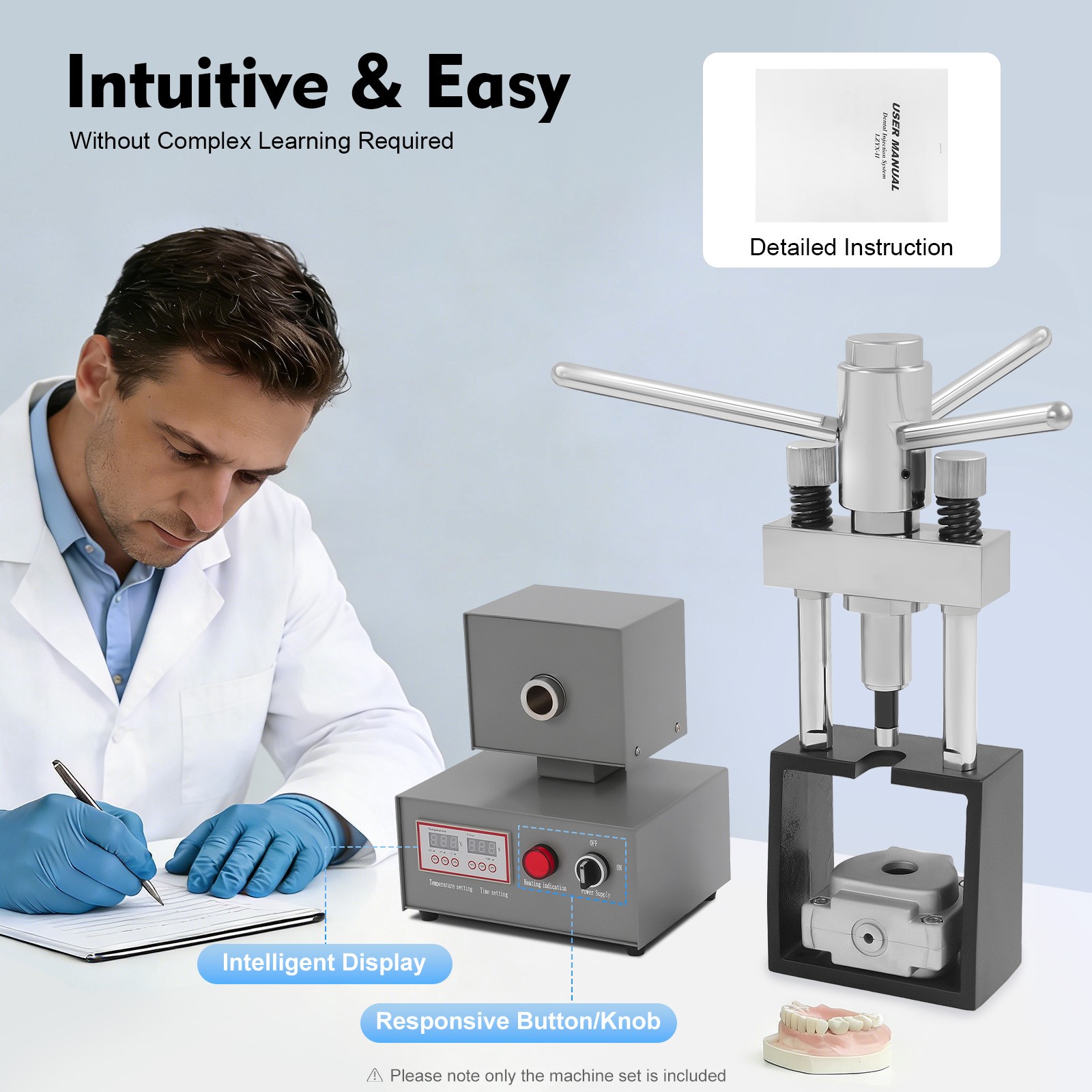 Dental Lab Flexible Denture Machine Dentistry Injection System Equipment 110V