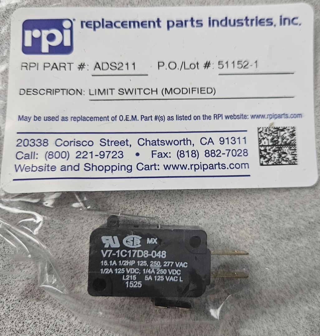 RPI ADS211 Dental Chair Limit Switch (Modified)
