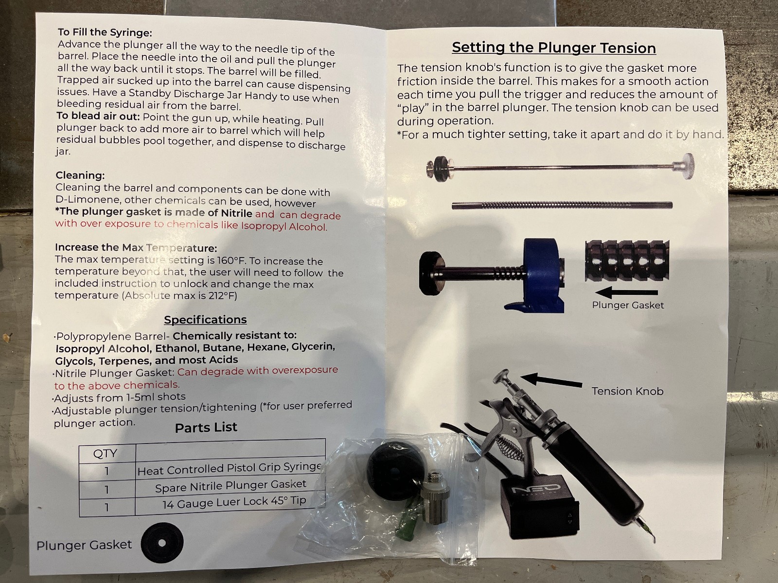BVV Cartridge Heated Filler 50cc