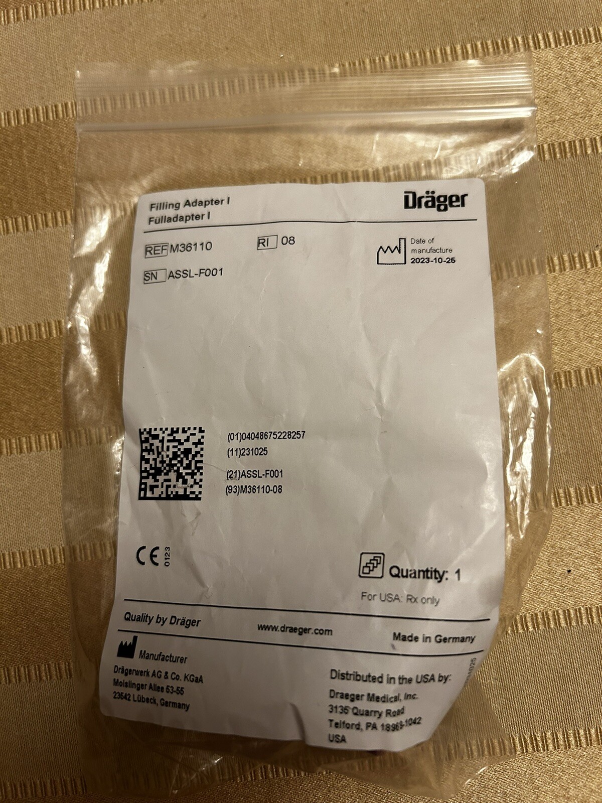 Drager Filling Adapter