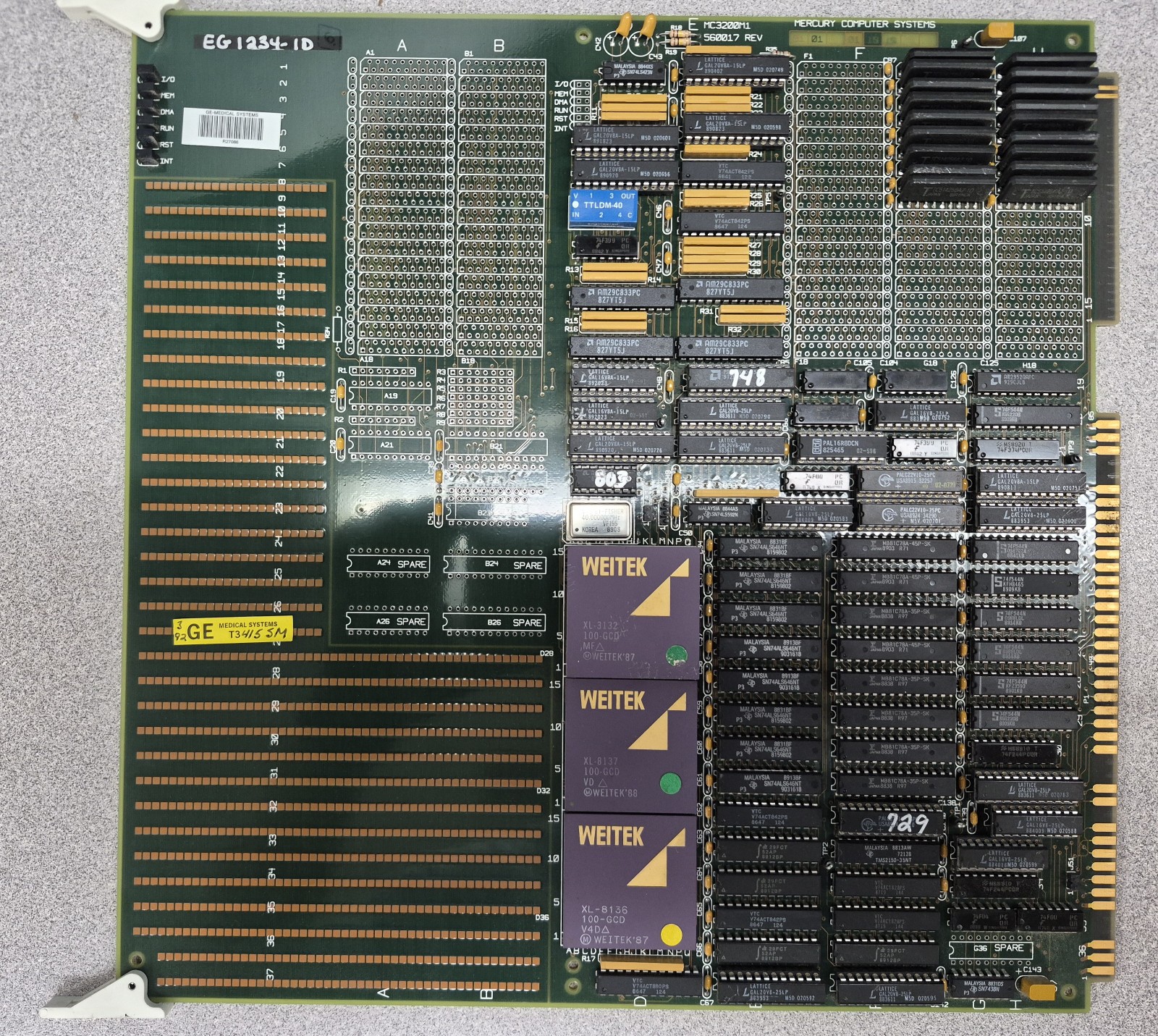 GE Starcam STAR 3200 Mercury MC3200 Coprocessor Board Weitek Multibus Untested