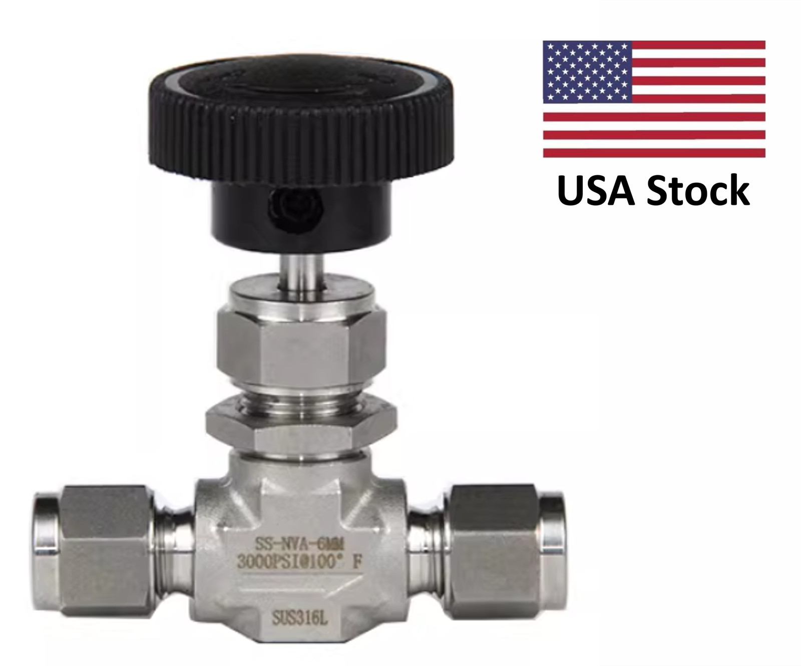 Needle Valve 316L Swagelok-Type Connection 1/8» to 1/2» Tube Size