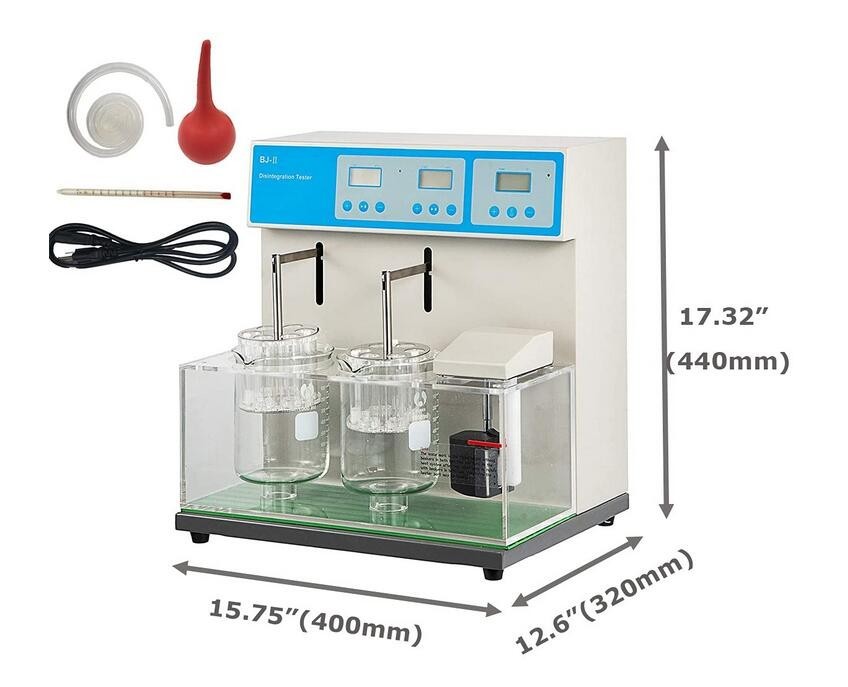 110V Disintegration Tester Double Cups Basket Tablet Disintegration Time Limit