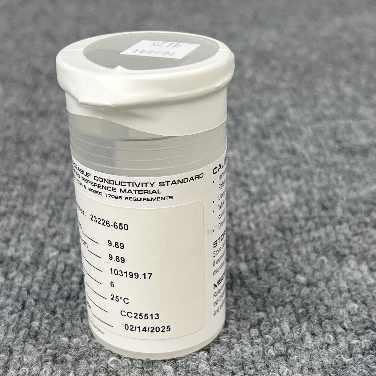 VWR Traceable Conductivity Calibration Standards CRM 23226-650 6 Pack 100mL