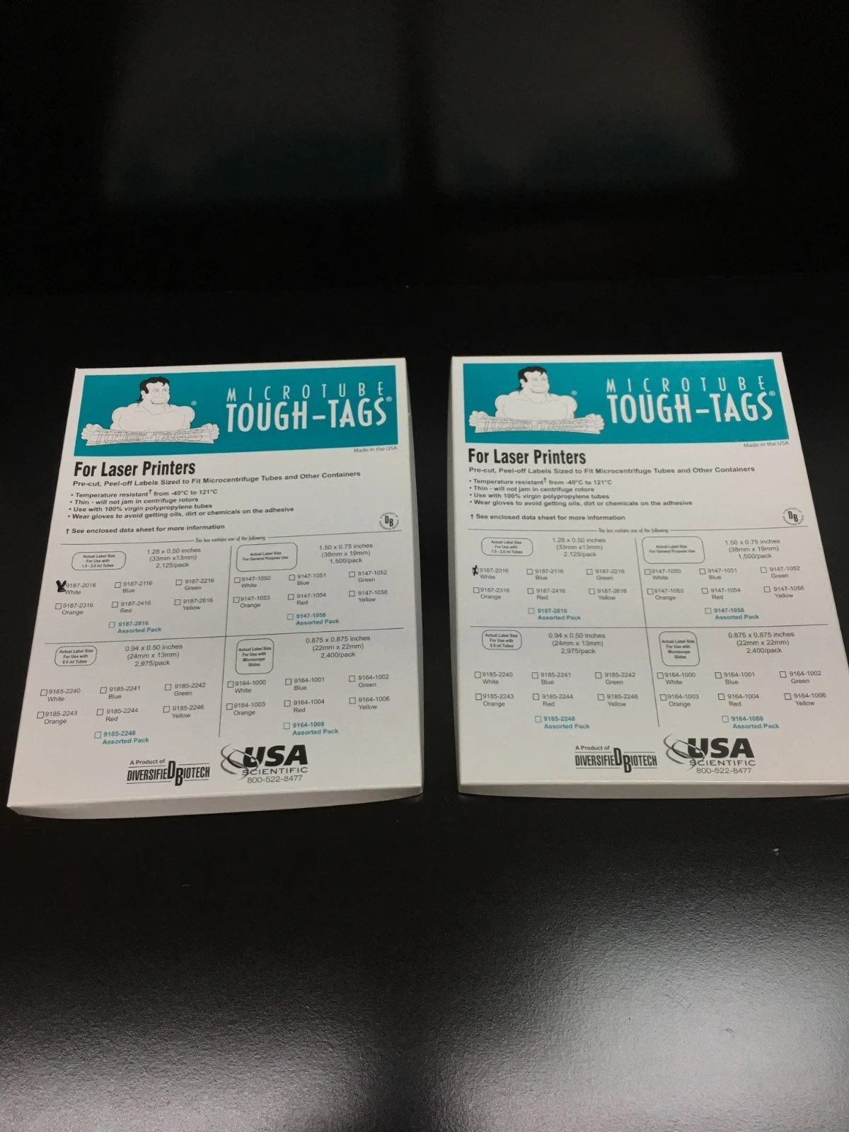 DiversifieD Biotech Ref 9187-2016 Microtube Tough Spot Laser Labels White 2 PKS