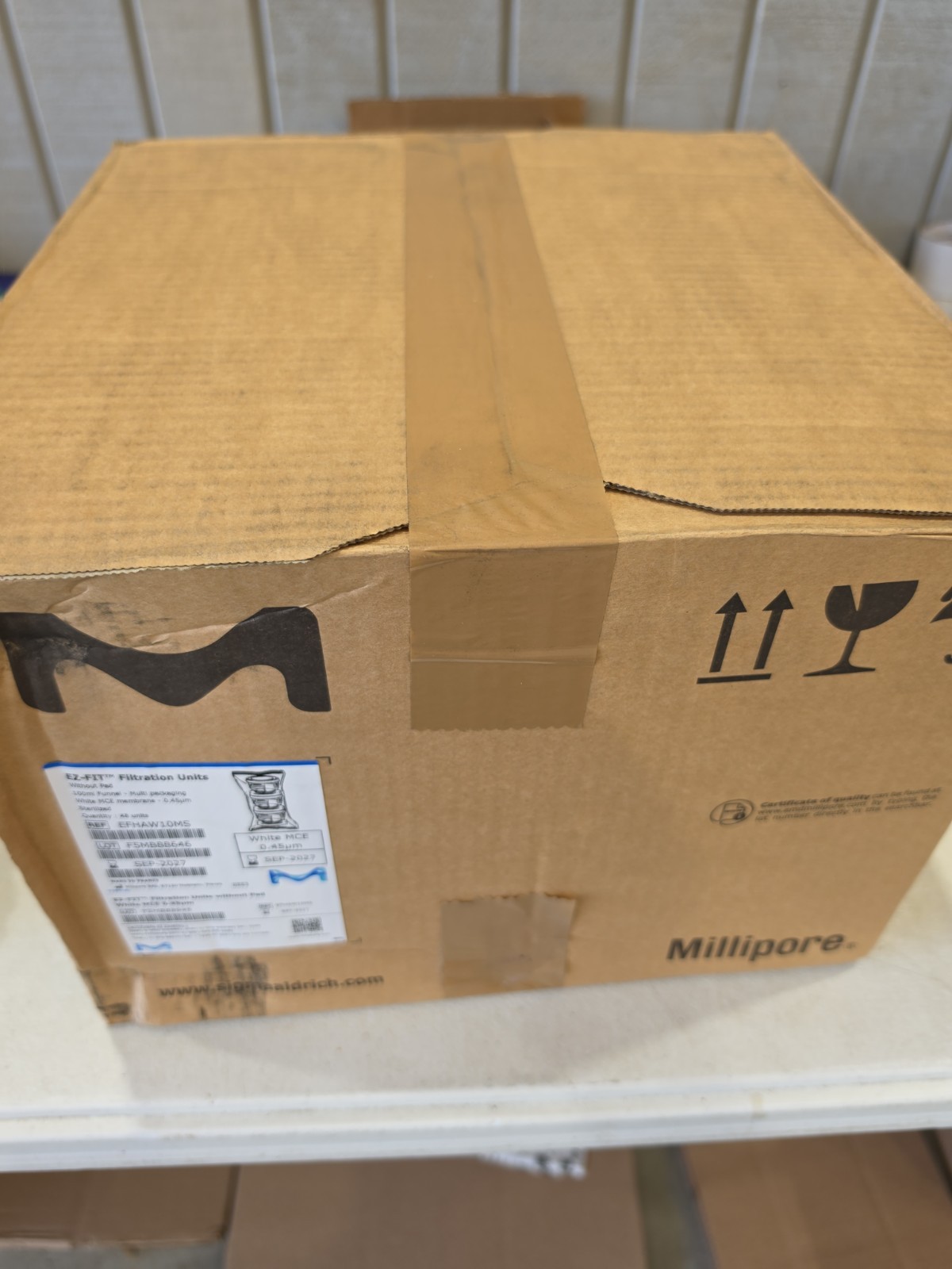 Millipore EFHAW10MS EZ-Fit Filtration Unit, white membrane 0.45µm pore Box Of 48