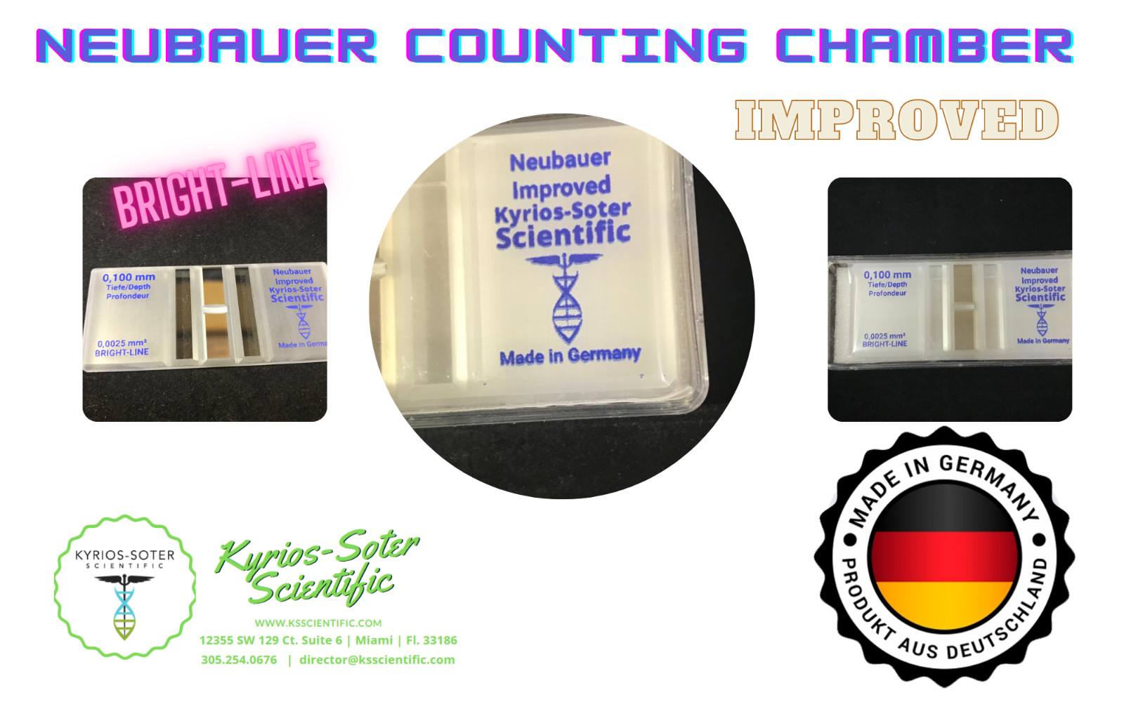 Cell Counting Chamber Improved Neubauer Hemacytometer, Made In Germany PROMO 2