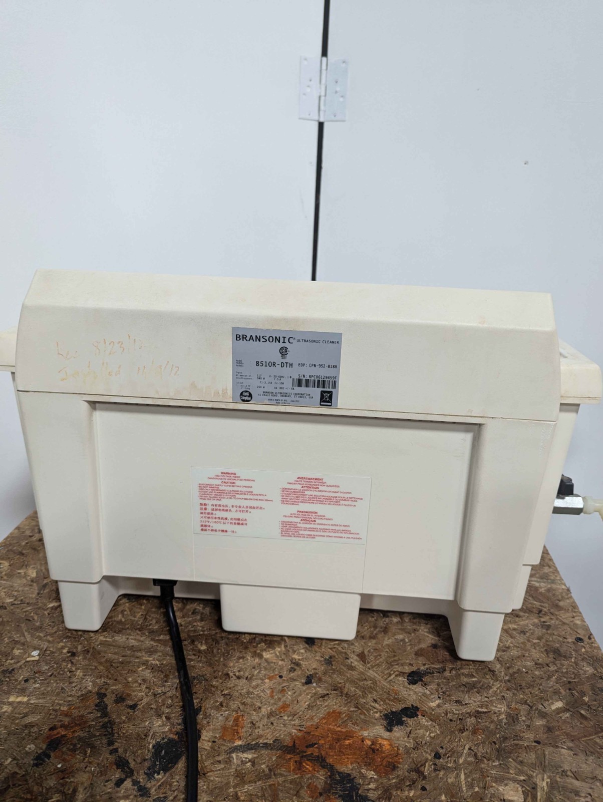 Branson Ultrasonic Bath, Model 8510R-DTH, Tested and Works!