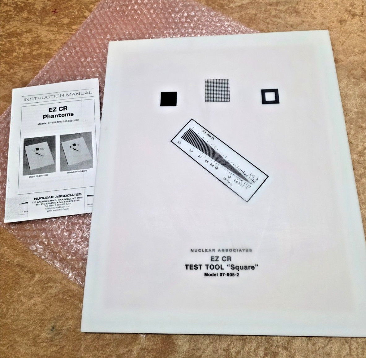 NUCLEAR ASSOCIATES EZ CR TEST TOOL 07-605-2 Xray Raysafe Unfors QA Phantom Fluke