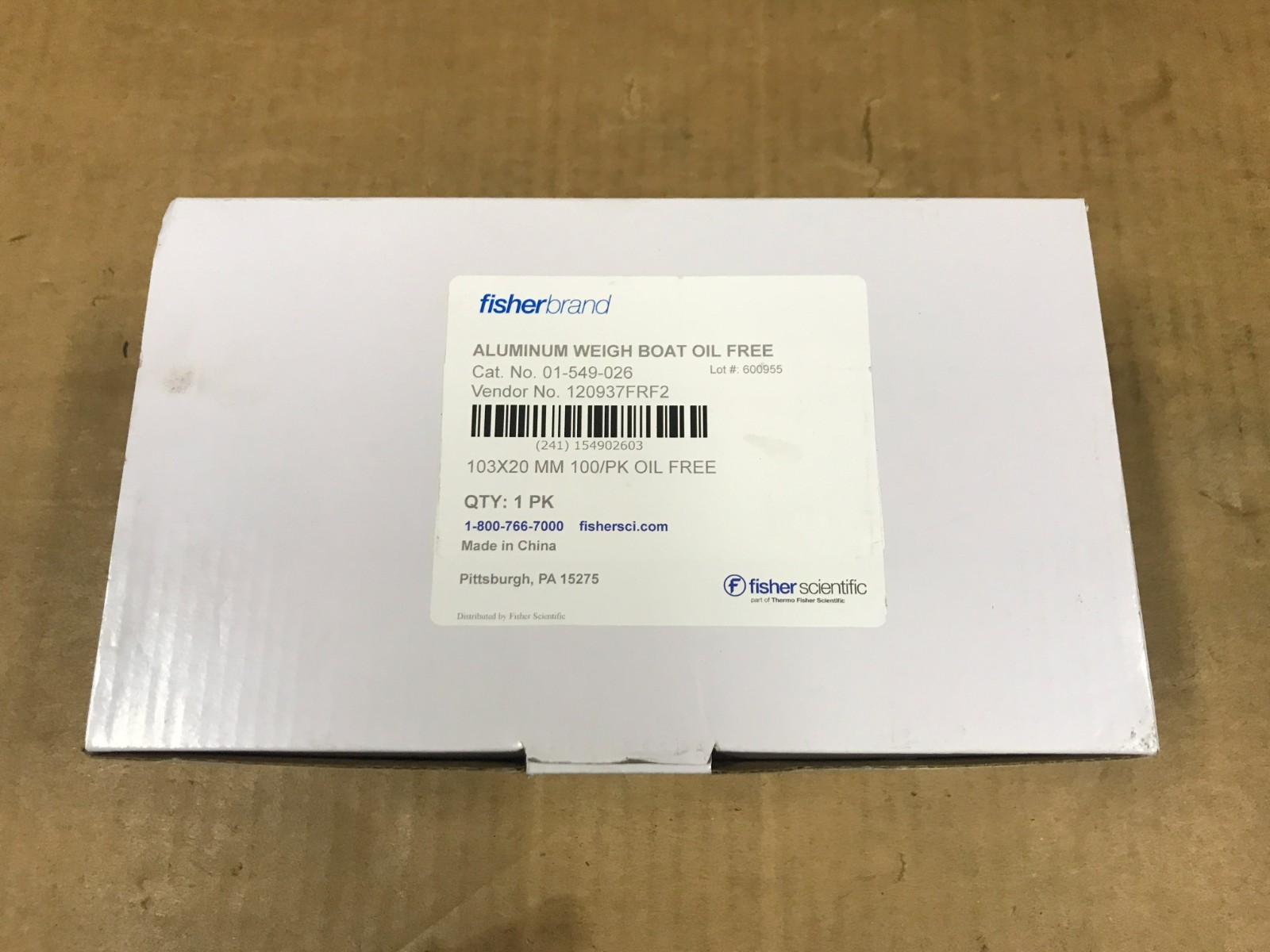 New/Open Box Fisher Scientific 100-Count Oil Free Aluminum Weighing Dishes
